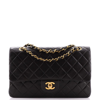 Chanel Vintage Classic Double Flap Bag Quilted Lambskin Medium