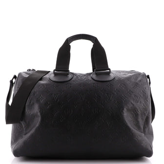 Louis Vuitton Speedy Bandouliere Bag Monogram Shadow Leather 40 Black