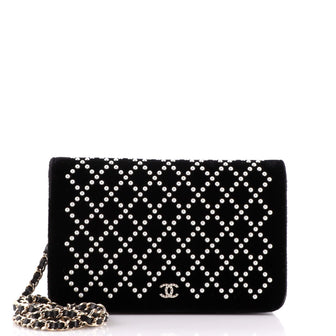 Chanel Wallet on Chain Pearl Embellished Velvet