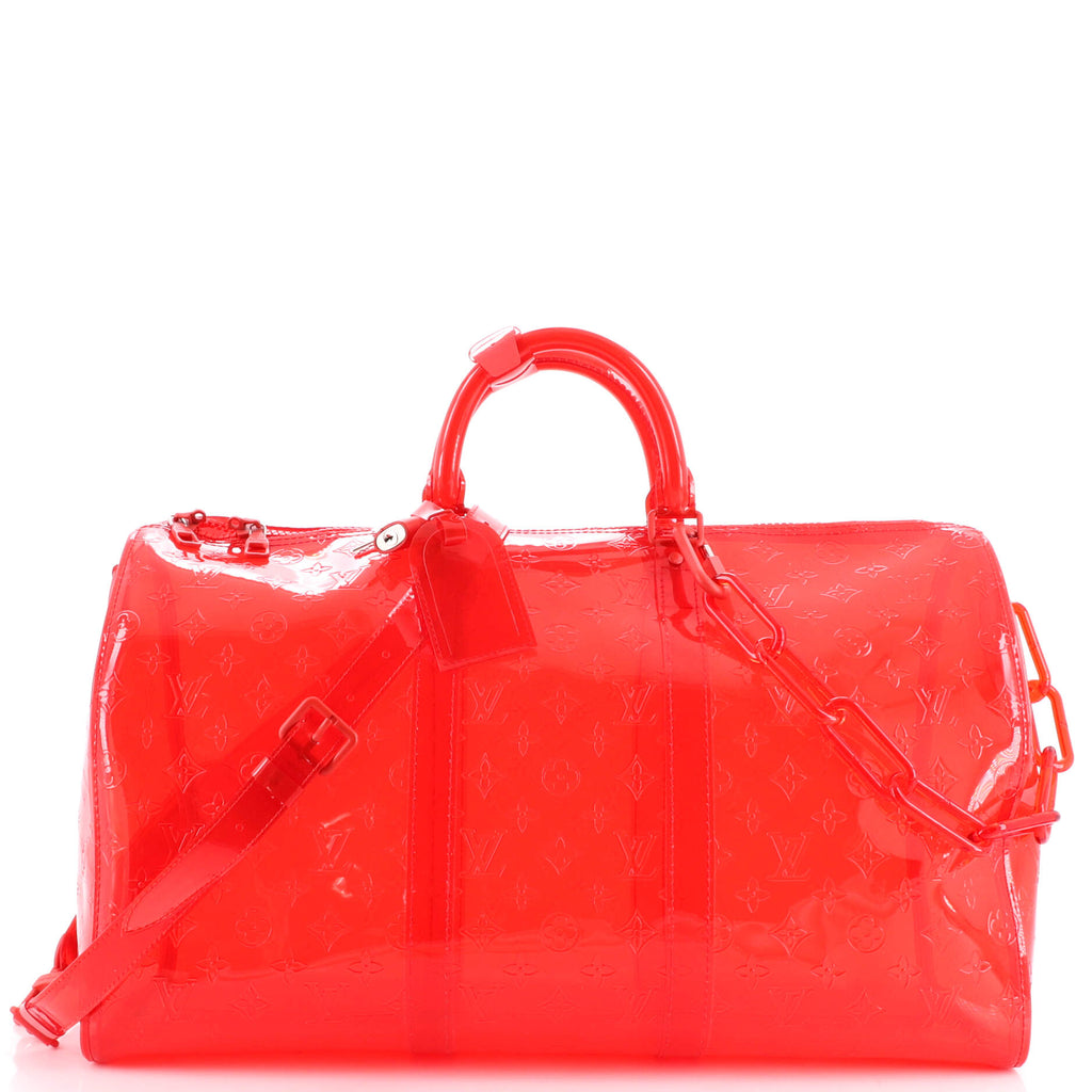 Louis Vuitton Keepall Bandouliere Monogram 50 Red in PVC with