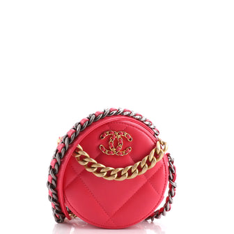 Chanel 19 Round Clutch with Chain Quilted Lambskin