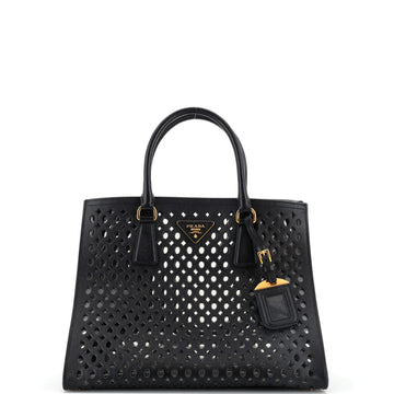 Prada Fori Open Tote Perforated Saffiano Leather