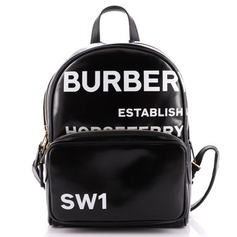 Burberry Logo Backpack Printed Coated Canvas Small