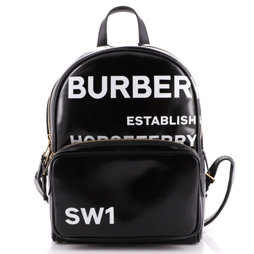 Burberry Logo Backpack Printed Coated Canvas Small