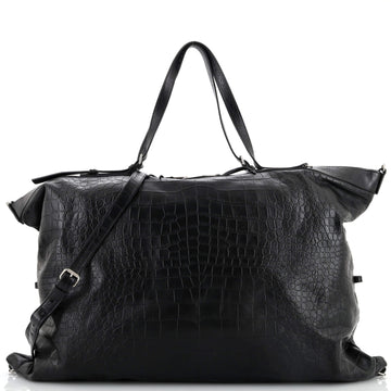 Saint Laurent ID Convertible Bag Crocodile Embossed Leather Large