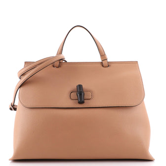 Gucci Bamboo Daily Top Handle Bag Leather Large