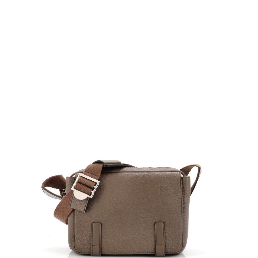 XS taupe leather crossbody bag