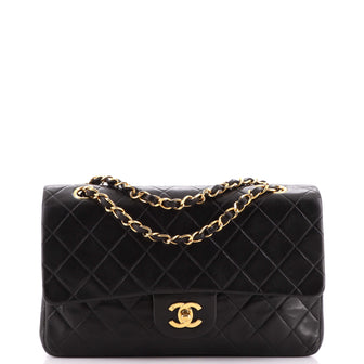 Chanel Vintage Classic Double Flap Bag Quilted Lambskin Medium