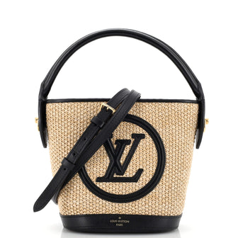 Louis Vuitton Petit Bucket Bag NM Raffia with Leather