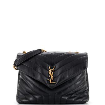 Saint Laurent LouLou Shoulder Bag Matelasse Chevron Leather Medium
