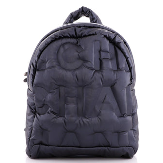 Chanel Doudoune Backpack Embossed Nylon Medium