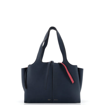 Celine Tri-Fold Shoulder Bag Grained Calfskin Small