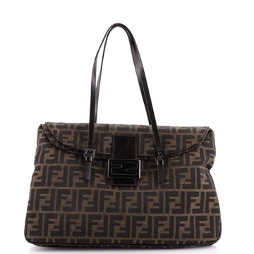 Fendi Double Flap Bag Zucca Canvas Large