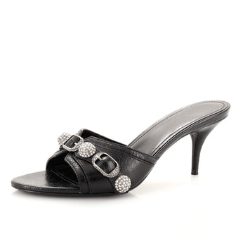 Balenciaga Women's Cagole Heeled Sandals Leather 70