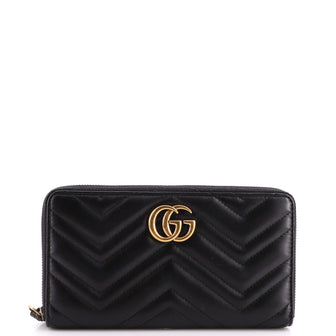 Gucci GG Marmont Zip Around Wallet Matelasse Leather