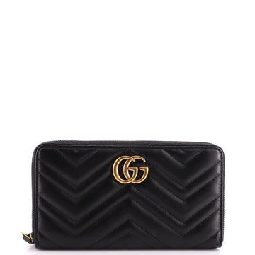 Gucci GG Marmont Zip Around Wallet Matelasse Leather