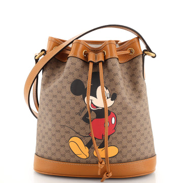 Gucci Disney Mickey Mouse Bucket Bag Printed Mini GG Coated Canvas