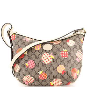Gucci Ophidia Half Moon Hobo Printed GG Coated Canvas Small