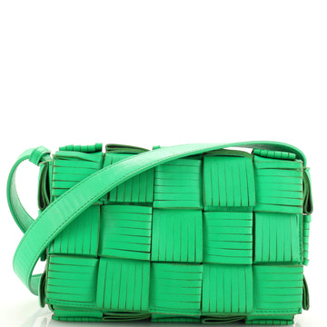 Bottega Veneta Cassette Crossbody Bag Maxi Intrecciato Fringe Leather