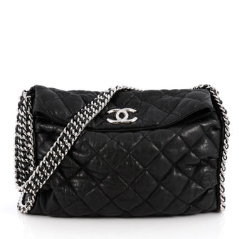 Chanel Chain Around Hobo Quilted Washed Lambskin Black
