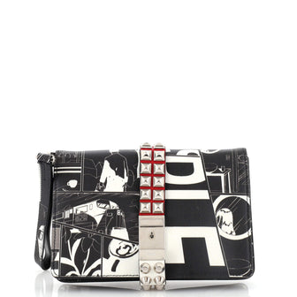 Prada Comic Elektra Wristlet Clutch Printed Leather