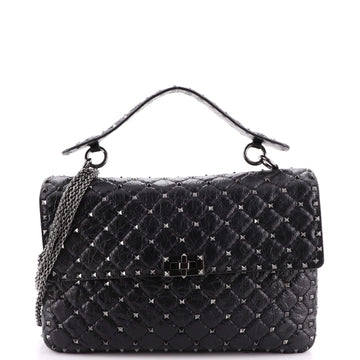 Valentino Garavani Rockstud Spike Flap Bag Quilted Leather Large