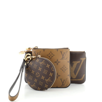 Louis Vuitton, Bags, Louis Vuitton Trio Pouch Set Reverse Monogram Giant  Brown