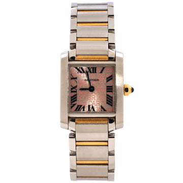 Cartier Tank Francaise Quartz Watch Stainless Steel and Rose Gold with Mother of Pearl 20