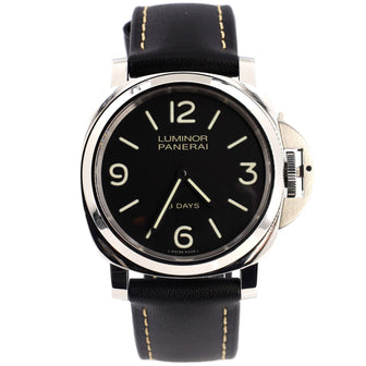 Luminor Base 8 Days Acciaio Manual Watch Stainless Steel with Leather and Rubber 44