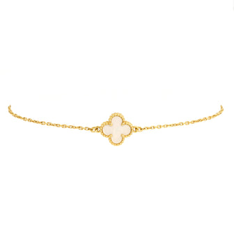 Van Cleef & Arpels Sweet Alhambra Bracelet 18K Yellow Gold and Mother of Pearl
