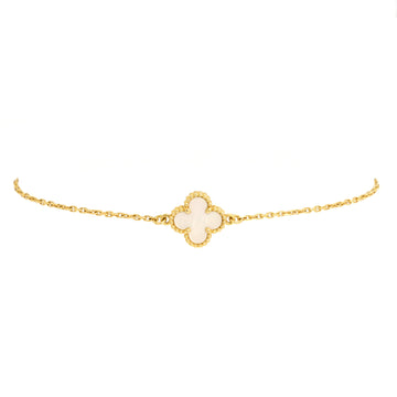 Van Cleef & Arpels Sweet Alhambra Bracelet 18K Yellow Gold and Mother of Pearl