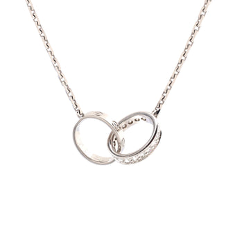 Cartier Love Interlocking Necklace 18K White Gold and Diamonds