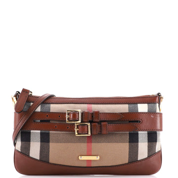 Burberry Bridle Peyton Crossbody Bag House Check Canvas