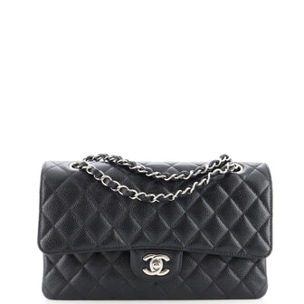 Chanel Classic Double Flap Bag Quilted Caviar Medium