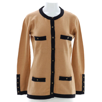 Chanel Women's Two-Tone Four Pocket Long Cardigan Cashmere