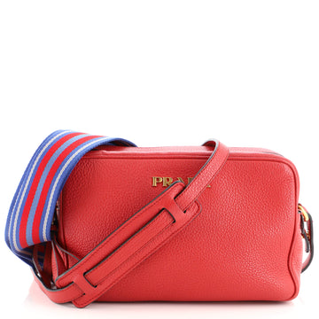 Prada Dual Strap Double Zip Camera Bag Vitello Daino