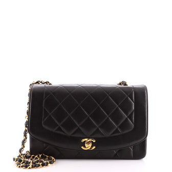 Chanel Vintage Diana Flap Bag Quilted Lambskin Medium