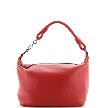 Bottega Veneta Braided Handle Zip Shoulder Bag Leather Small