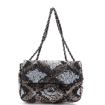 Chanel Flap Bag Strass Embellished Suede Small
