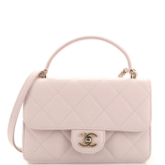 Chanel Coco Lady Top Handle Flap Bag Quilted Calfskin Small