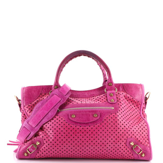 City Classic Studs Bag Perforated Leather Medium