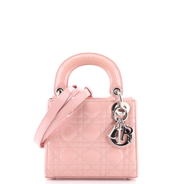 Christian Dior Lady Dior Bag Cannage Quilt Patent Mini