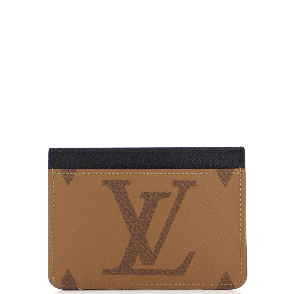 Louis Vuitton LV Side-Up Card Holder Reverse Monogram Giant and Monogram  Canvas Black 2003812