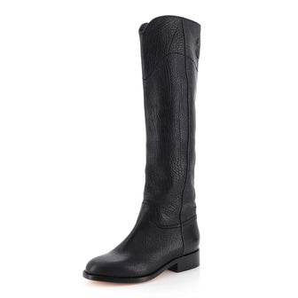 Chanel Women's CC Riding Knee High Boots Leather