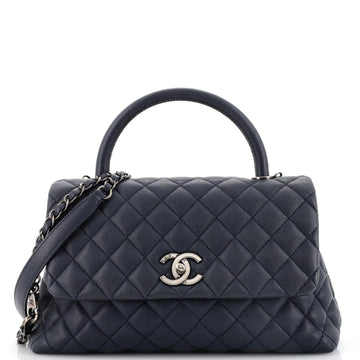 Chanel Coco Top Handle Bag Quilted Caviar Small