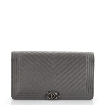 Chanel Boy Yen Wallet Chevron Calfskin