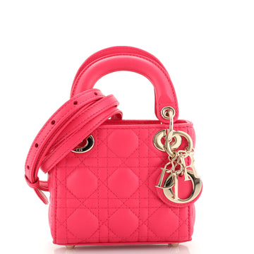 Christian Dior Lady Dior Bag Cannage Quilt Lambskin Micro
