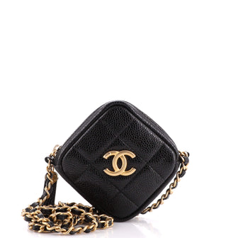 Chanel Diamond Clutch with Chain Quilted Caviar