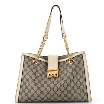 Gucci Padlock Chain Tote GG Coated Canvas Medium