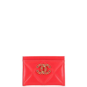 Chanel 19 Card Holder Quilted Leather